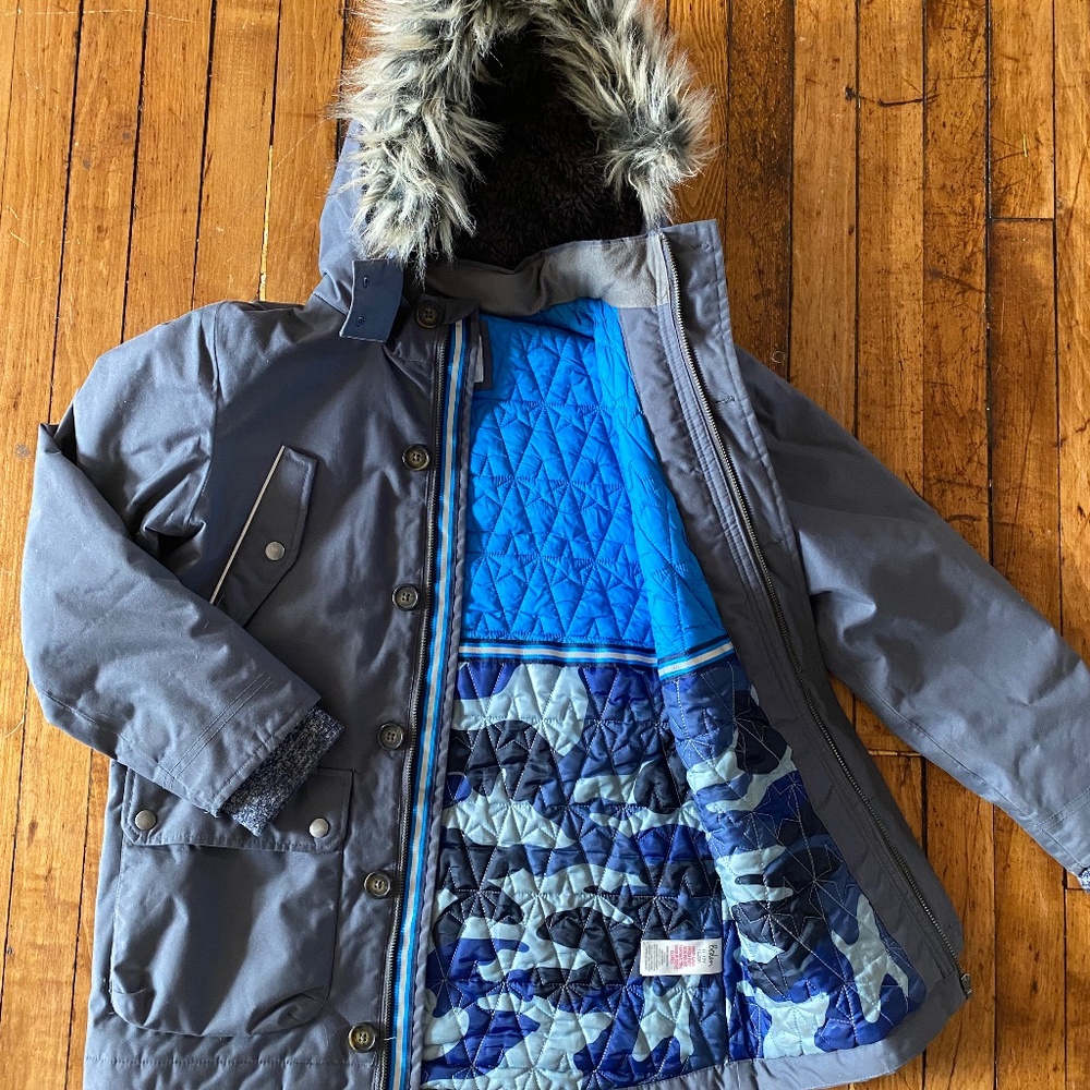 Boden Waterproof Parka 11-12y (152cms) - Blue Gray